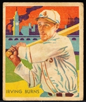 1934-36 Diamond Stars Bb- #75 Irving Burns, Browns- 1935 Green Back