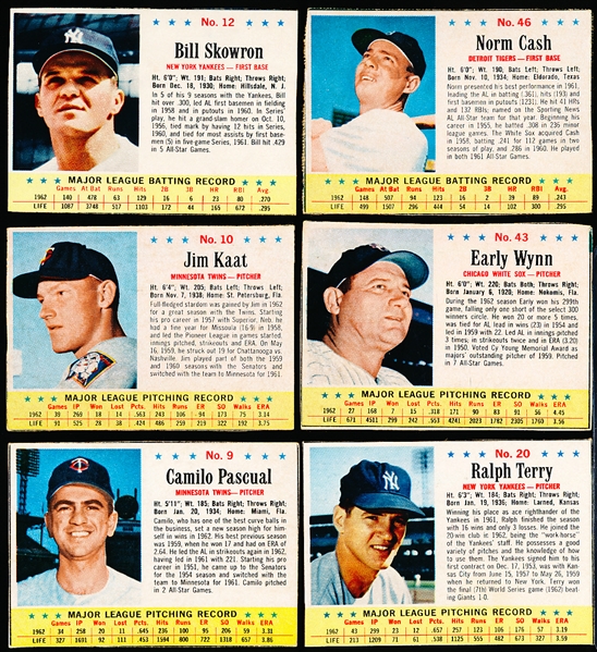1963 Post Cereal Baseball- 6 Diff
