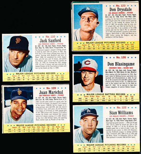 1963 Post Cereal Baseball- 5 Diff