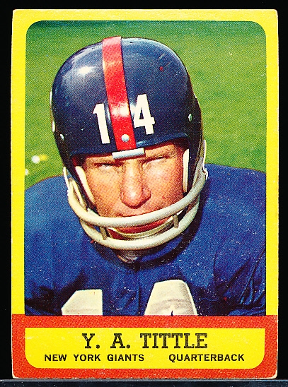 1963 Topps Football- #49 Y.A. Tittle, Giants
