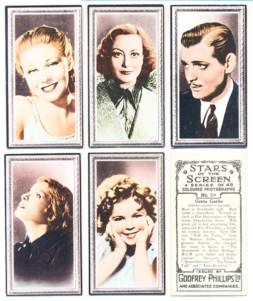 1936 Godfrey Phillips & Assoc. Co. “Stars of the Screen” English Complete Set of 48