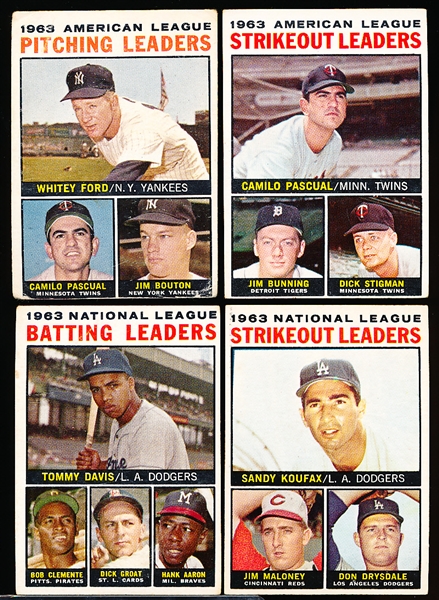 1964 Topps Baseball- 4 Diff Leaders
