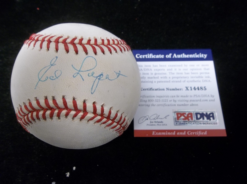 Autographed Ed Lopat Official AL Baseball- PSA/DNA Certified