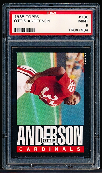 1985 Topps Football- #138 Otis Anderson, Cardinals- PSA Mint 9