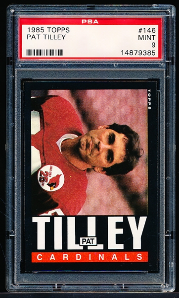 1985 Topps Football- #146 Pat Tilley, Cardinals- PSA Mint 9