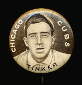 1910-12 P2 Sweet Caporal Bb Pin-Joe Tinker, Chicago Cubs- Small Letter Version