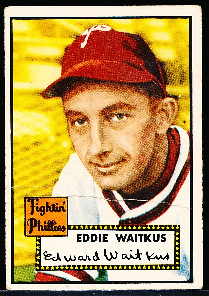 1952 Topps Bb- #158 Eddie Waitkus, Phillies
