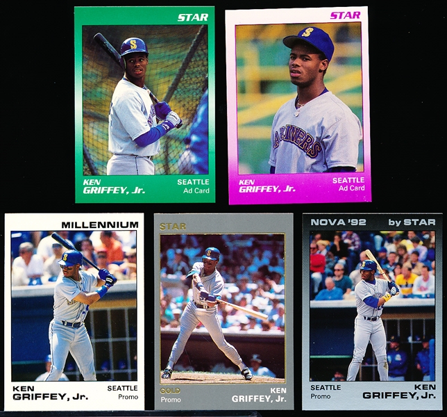 1990’s Star Co. Ken Griffey Jr. Promotional/Ad Cards- 5 Diff.