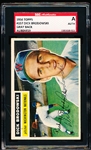 Autographed 1956 Topps Baseball- #157 Dick Brodowski, Washington- SGC Certified & Slabbed