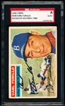 Autographed 1956 Topps Baseball- #190 Carl Furillo, Brooklyn- SGC Certified & Slabbed
