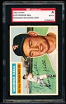Autographed 1956 Topps Baseball- #195 George Kell, White Sox- SGC Certified & Slabbed