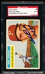 Autographed 1956 Topps Baseball- #220 Del Ennis, Phillies- SGC Certified & Slabbed