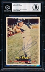 1957 Topps Baseball Autographed- #260 Del Ennis, Cardinals- Beckett Certified and Encapsulated