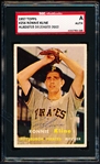 1957 Topps Baseball Autographed- #256 Ronnie Kline, Pirates- SGC Certified & Encapsulated
