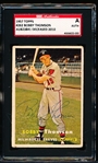 1957 Topps Baseball Autographed- #262 Bobby Thomson, Braves- SGC Certified and Encapsulated