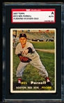 1957 Topps Baseball Autographed- #313 Mel Parnell, Red Sox- SGC Certified & Encapsulated