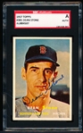 1957 Topps Baseball Autographed- #381 Dean Stone, Red Sox- SGC Certified & Encapsulated