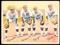 1936 R312 Baseball- 4” x 5-3/8” Pastels- Cavaretta/ Herman/ Jurges/ Hack (Cubs)