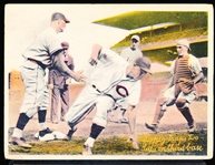 1936 R312 Baseball- 4” x 5-3/8” Pastels- Lopez Traps Two Cubs at First Base