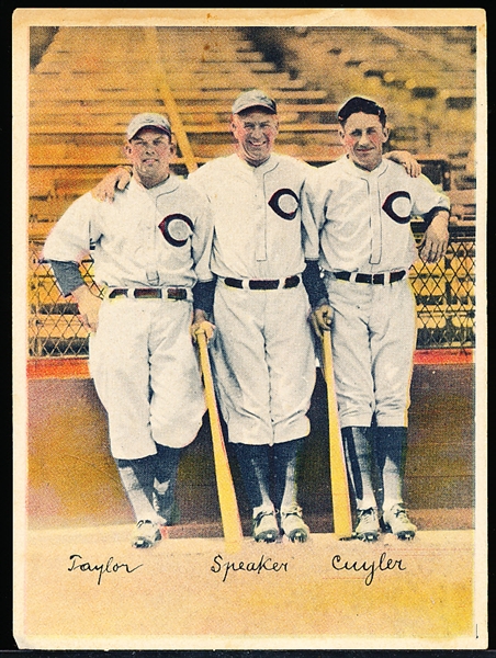 1936 R312 Baseball- 4” x 5-3/8” Pastels- Taylor/ Speaker/ Cuyler