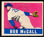 1948/49 Leaf Baseball- #57 Bob McCall, Chicago Cubs- Pink Background Variation