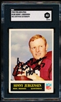 Autographed 1965 Philadelphia Ftbl. #188 Sonny Jurgensen- SGC Certified/ Slabbed