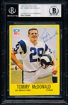 Autographed 1967 Philadelphia Ftbl. #91 Tommy McDonald- Beckett Certified/ Slabbed