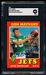 Autographed 1971 Topps Ftbl. #19 Don Maynard- SGC Certified/ Slabbed