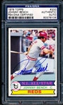 Autographed 1979 Topps Bsbl. #200 Johnny Bench- PSA/ DNA Certified