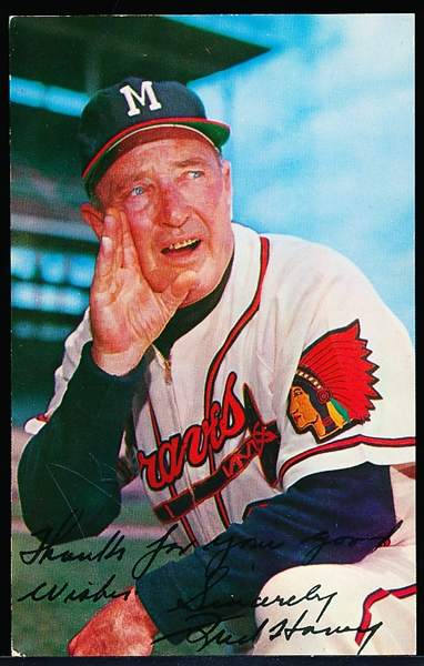 1955-60 Milwaukee Braves MLB Bill and Bob’s Postcard- Fred Haney