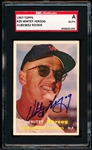 Autographed 1957 Topps Baseball- #29 Whitey Herzog, Washington Rookie! - SGC Certified & Encapsulated