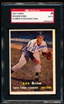 Autographed 1957 Topps Baseball- #36 Bob Grim, Yankees- SGC Certified & Encapsulated