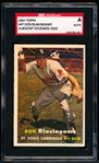 Autographed 1957 Topps Baseball- #47 Don Blasingame, Cardinals- SGC Certified & Encapsulated