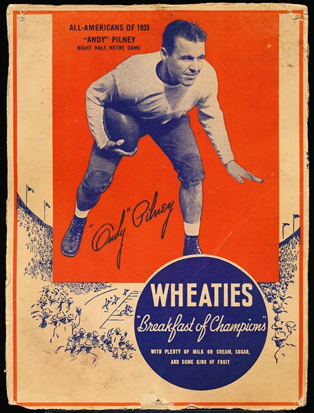 1935 Wheaties College Ftbl. “All-Americans of 1935”- Andy Pilney, Notre Dame