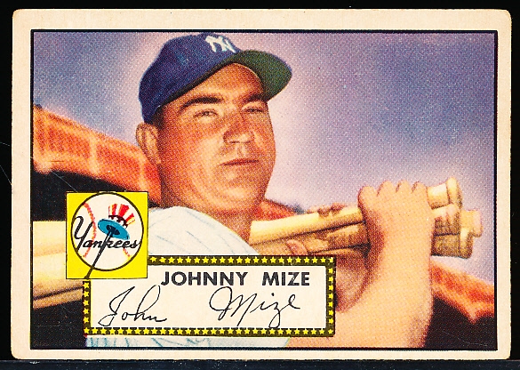 1952 Topps Baseball- #129 Johnny Mize, Yankees