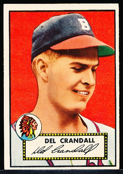 1952 Topps Baseball- #162 Del Crandall, Braves