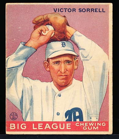 1933 Goudey Baseball- #15 Victor Sorrell, Tigers