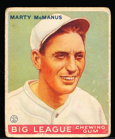 1933 Goudey Baseball- #48 Marty McManus, Red Sox
