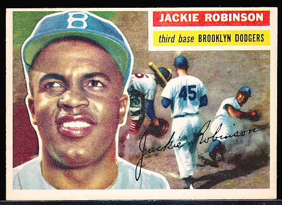1956 Topps Baseball- #30 Jackie Robinson, Dodgers- White Back