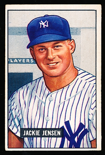 1951 Bowman Baseball Hi#- #254 Jackie Jensen RC, Yankees