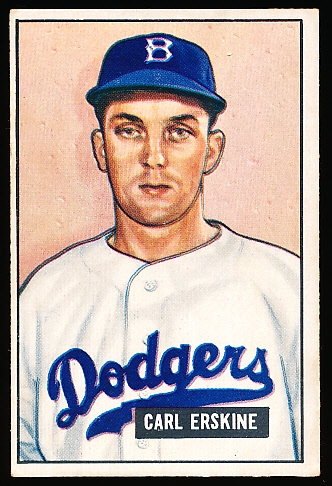1951 Bowman Baseball Hi#- #260 Carl Erskine RC, Brooklyn