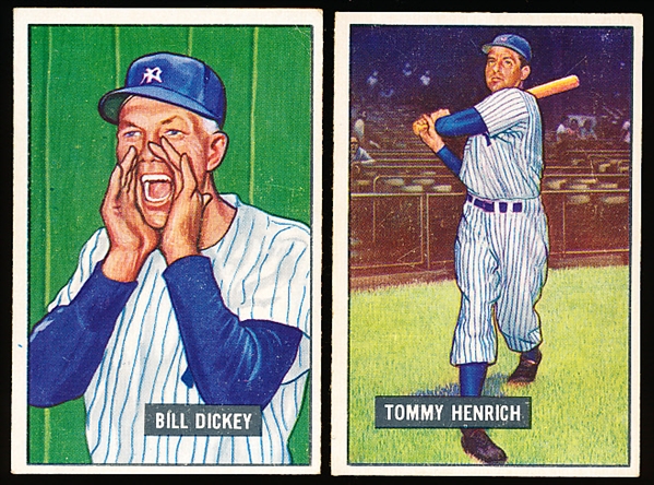 1951 Bowman Baseball Hi#’s- 2 Diff Yankees