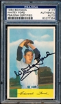 Autographed 1954 Bowman Baseball- #177 Whitey Ford, Yankees- PSA/ DNA Certified & Encapsulated