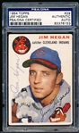 Autographed 1954 Topps Baseball- #29 Jim Hegan, Cleveland- PSA/ DNA Certified & Encapsulated