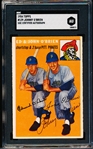 Autographed 1954 Topps Baseball- #139 O’Brien Bros.- Signed by Johnny O’ Brien- SGC Certified & Encapsulated