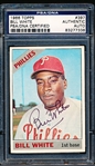 Autographed 1966 Topps Baseball- #397 Bill White, Phillies- PSA/ DNA Certified & Encapsulated