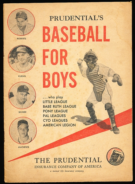 1955 Prudential’s Baseball for Boys Pulp Magazine