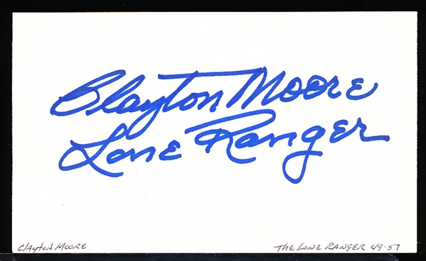 Autographed Clayton Moore Non-Sports Index Card
