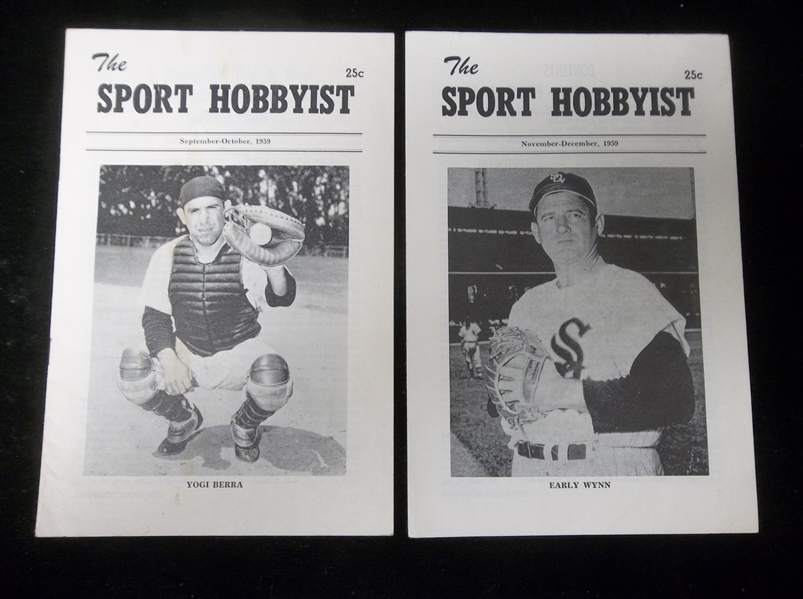 1959 The Sport Hobbyist by Charles Brooks- 2 Issues- Sept/ Oct (Yogi Berra Cover