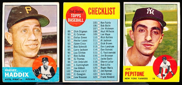 1963 Topps Bb- 8 Cards